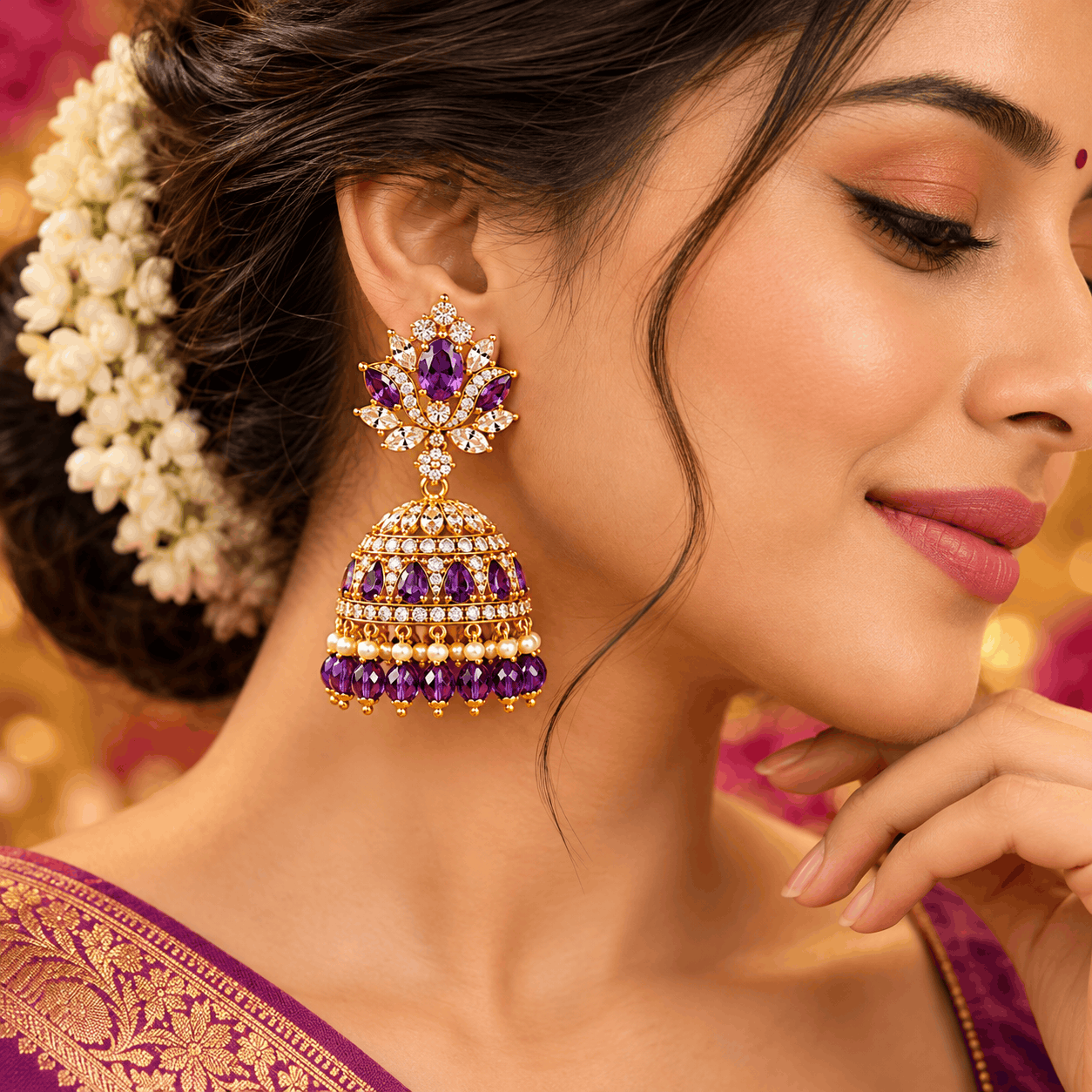 elegant indian jhumka portrait (1) chennaifashionjewels Earrings