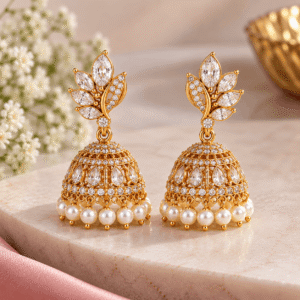 White Stone Jhumka